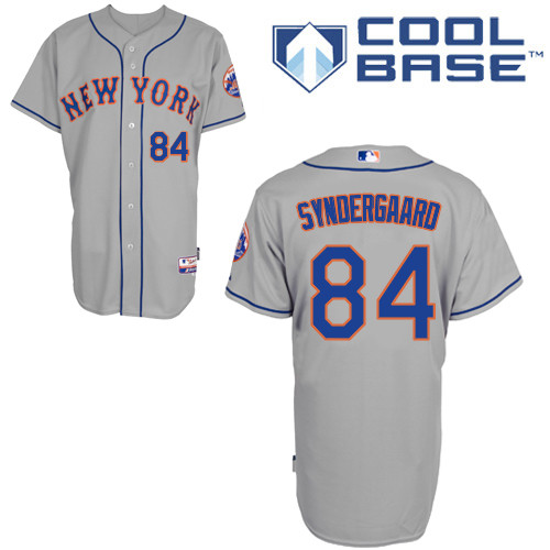 Noah Syndergaard #84 MLB Jersey-New York Mets Men's Authentic Road Gray Cool Base Baseball Jersey